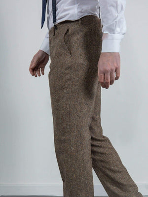 Torre  Torre Elton Tweed Men's Brown Donegal Tweed Trousers