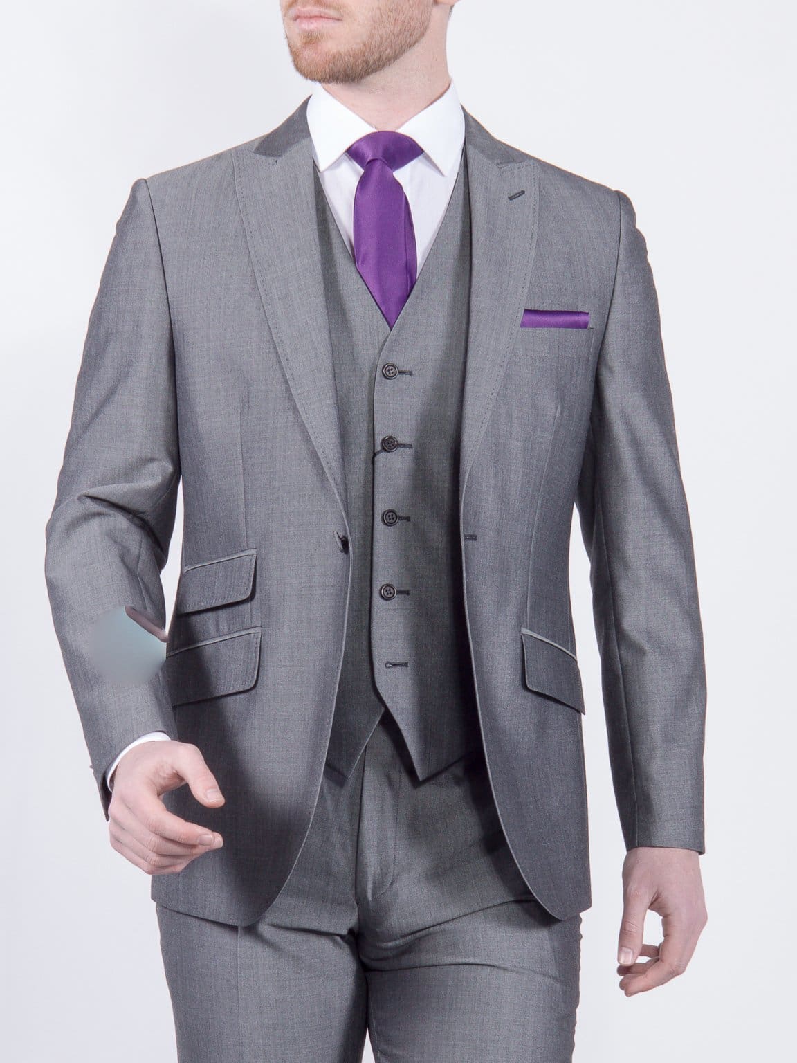 Torre | Torre Silver Grey Mohair Suit Jacket - MENSWEARR