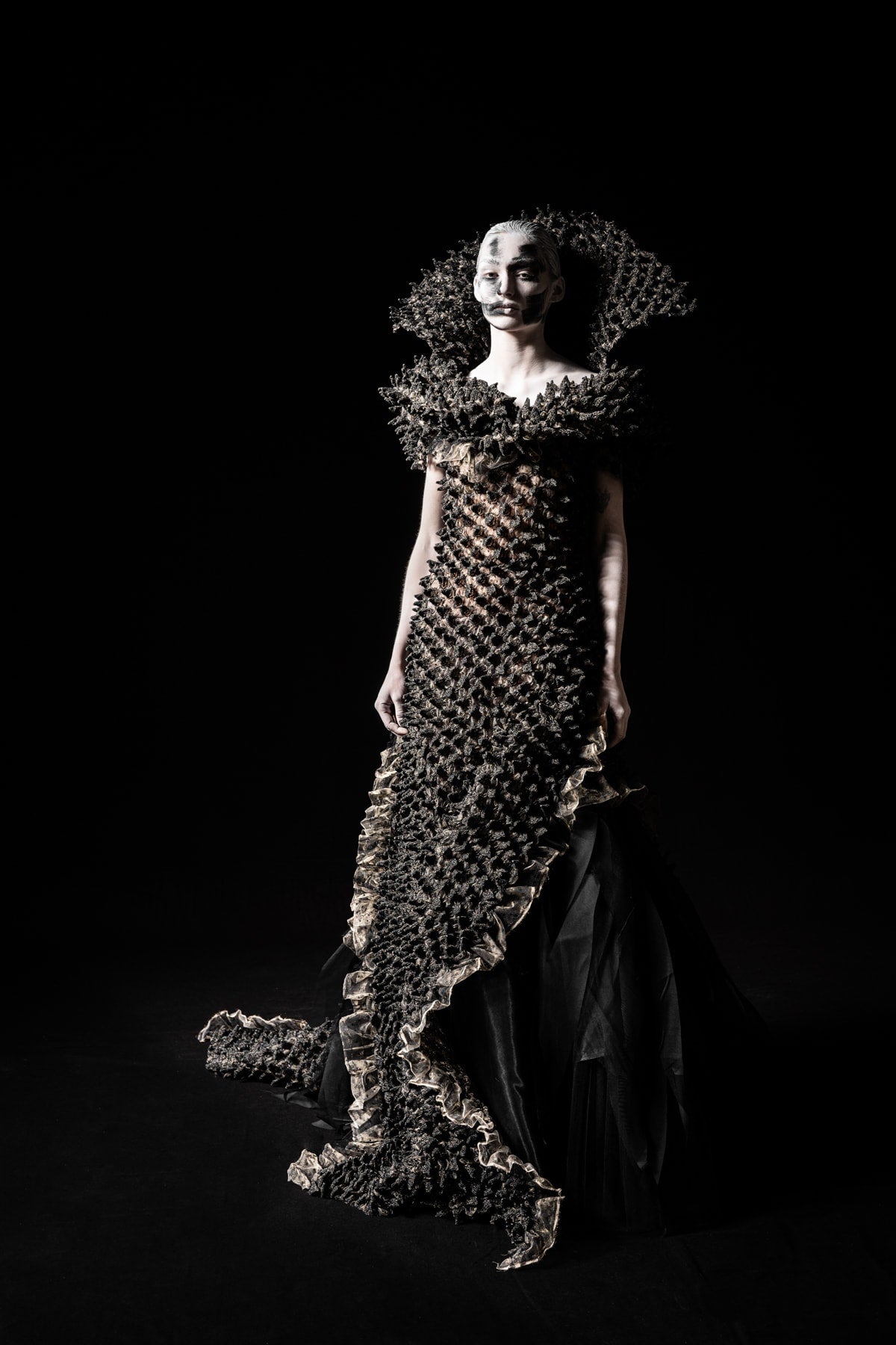 Dark avant-garde fashion dress made by eigensinnig wien