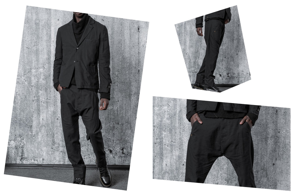 Elegante Low Crotch Pants aus feinster Baumwolle in Schwarz