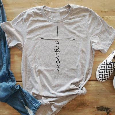 Forgiven Cross Tee | Christian Apparel | Wrapped By Faith