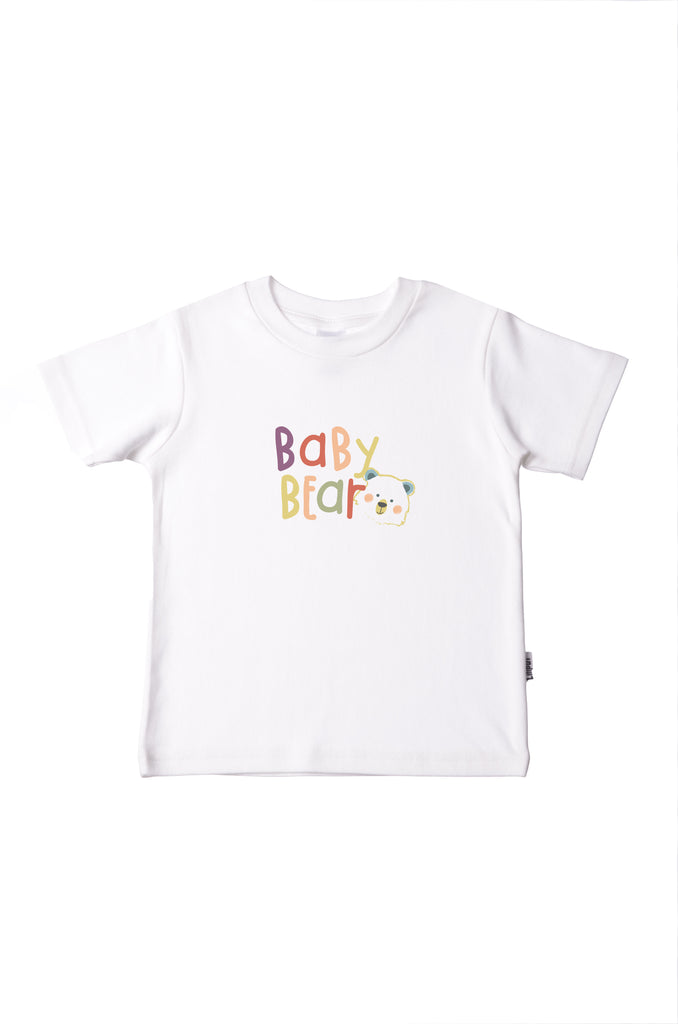 Organic Cotton T-Shirt mit buntem Baby Bear Aufdruck
