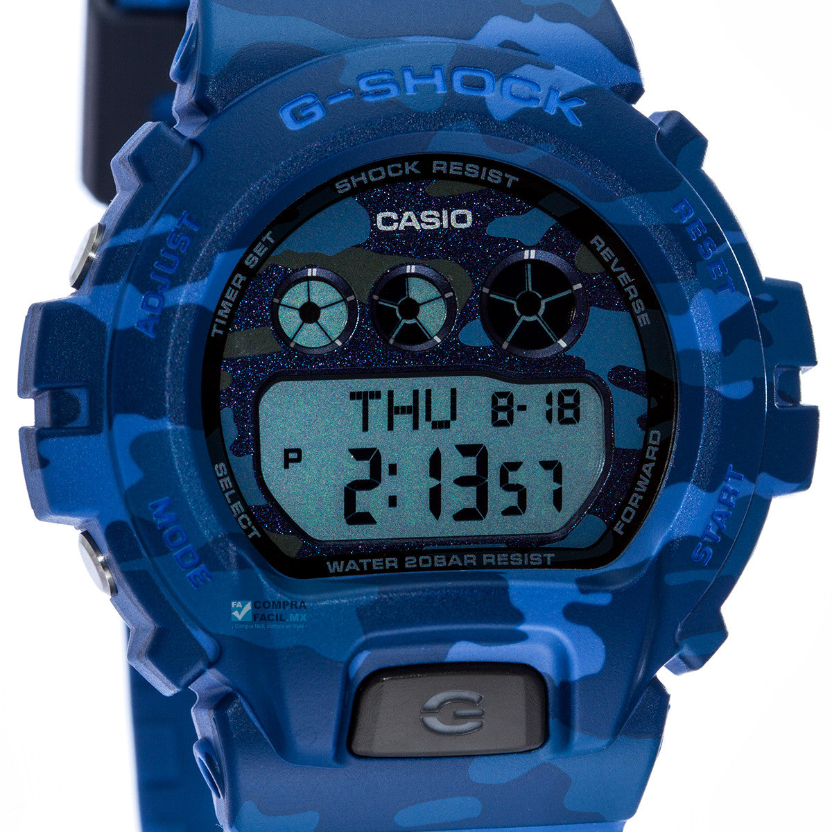Laboratorio Tipo delantero Extraer Reloj Casio G-Shock GMD6900 Camuflaje Azul Resistente a Golpes y Vibra –  www.CompraFacil.mx | Relojes Casio en México