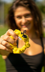 yellow adjustable scrunchies for workout hairstyles