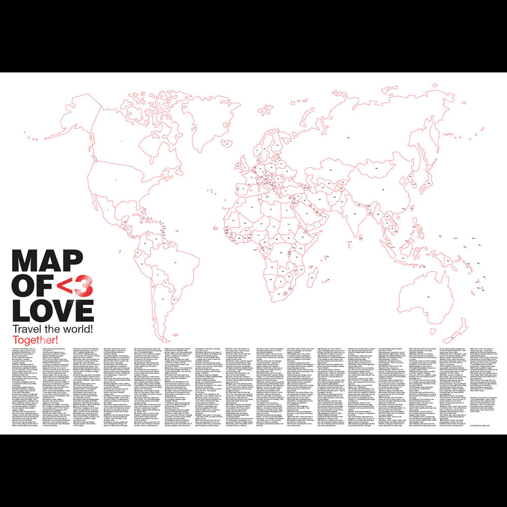 Map Of Love Weltkarte Fur Liebende Awesome Maps Charles Marie S Design Geschenke Shop