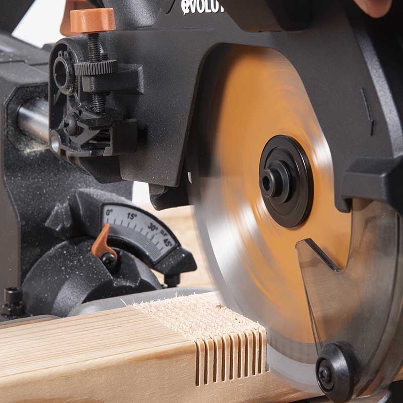 Evolution Cordless R185SMS-Li 7-1/4 in Sliding Miter Saw 20V Li-Ion EXT Inc  Multi-Material Blade