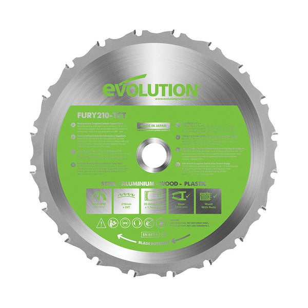Evolution 210mm Stainless Steel Cutting 54T TCT Circular Saw Blade 