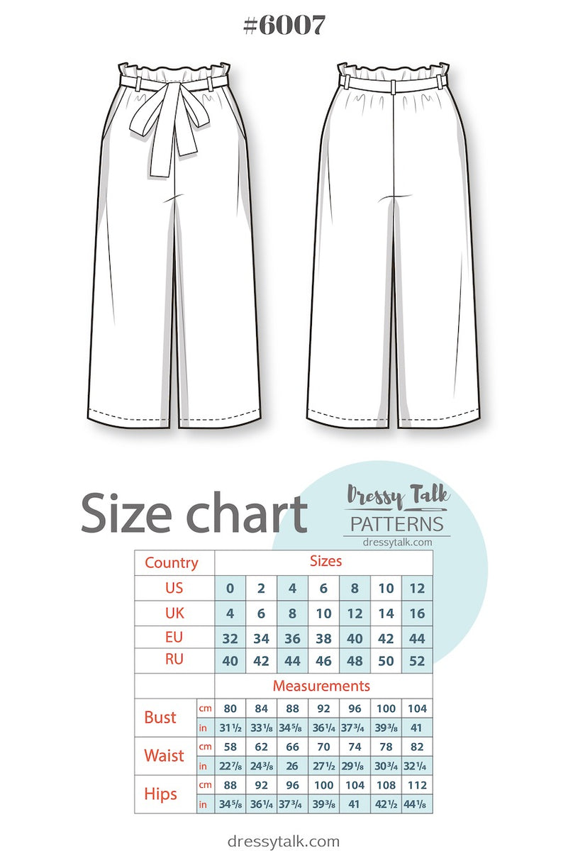 Sewing Pattern - High Waist Ruffled Culottes – Dressy Talk
