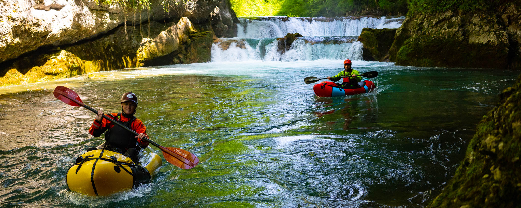 Jen and Seon packrafting the balkans 