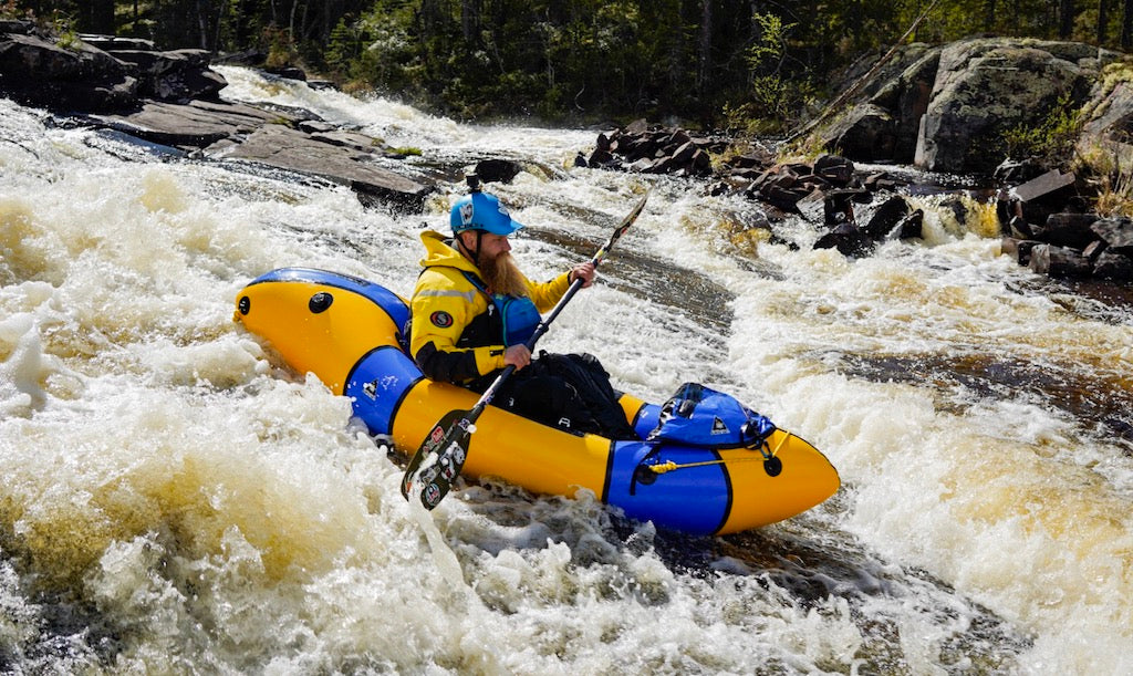 Alpacka Gnarwhal packraft in whitewater