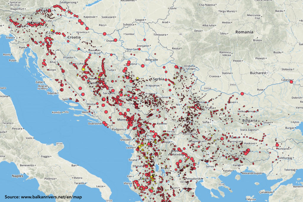 Proposed dams in the Balkans