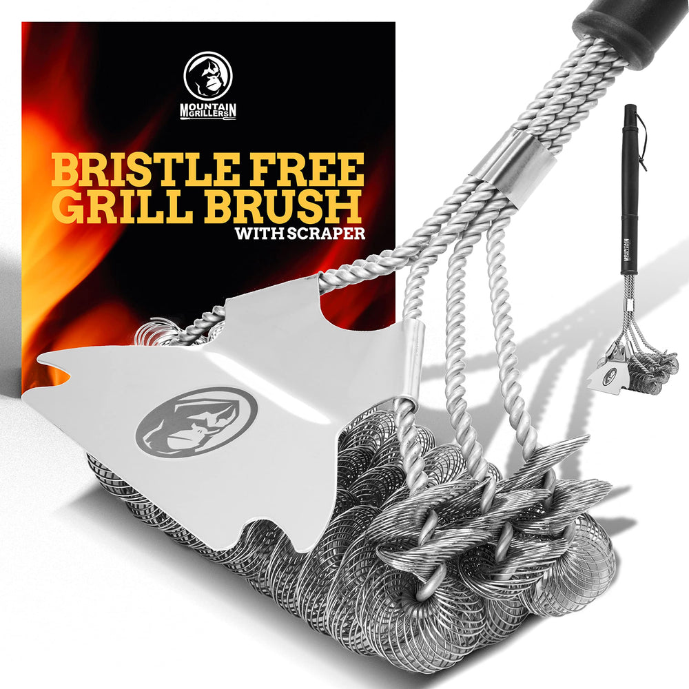 Bbq Grill Grate Scraper - Wide Portable Grill Scrubber Fits Almost