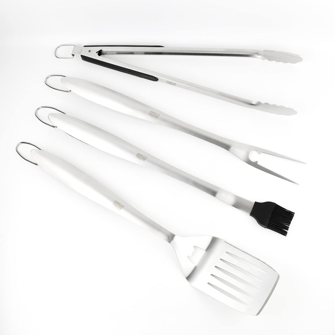  Food Flipper & Turners - Pigtail Flipper - 16 and 12 Inches BBQ Meat  Turners - Long & Short 304 Stainless Steel Hook - Meat, Fish, Vegetable  Cooking Set - BBQ