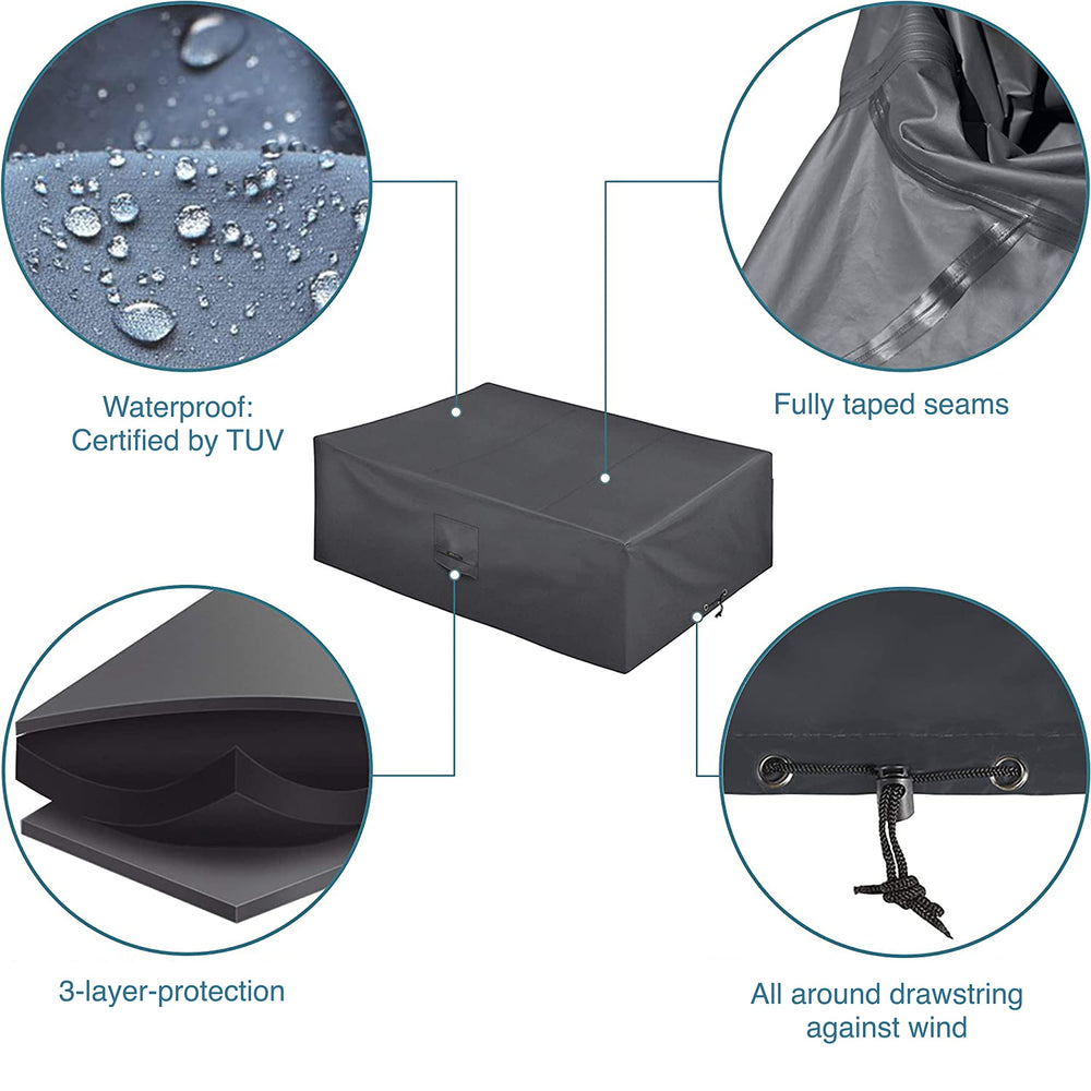 smartpeas Cool Grey Ping Pong Table Cover - Waterproof & Weatherproof PVC  Coating - 185*165*70cm Size 