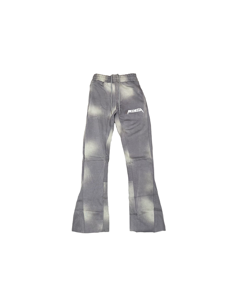 Chezza Clouded Flared Sweat Pants (Grey)
