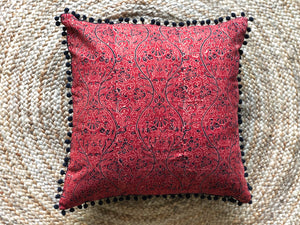 Scarlet + Charcoal cushion cover