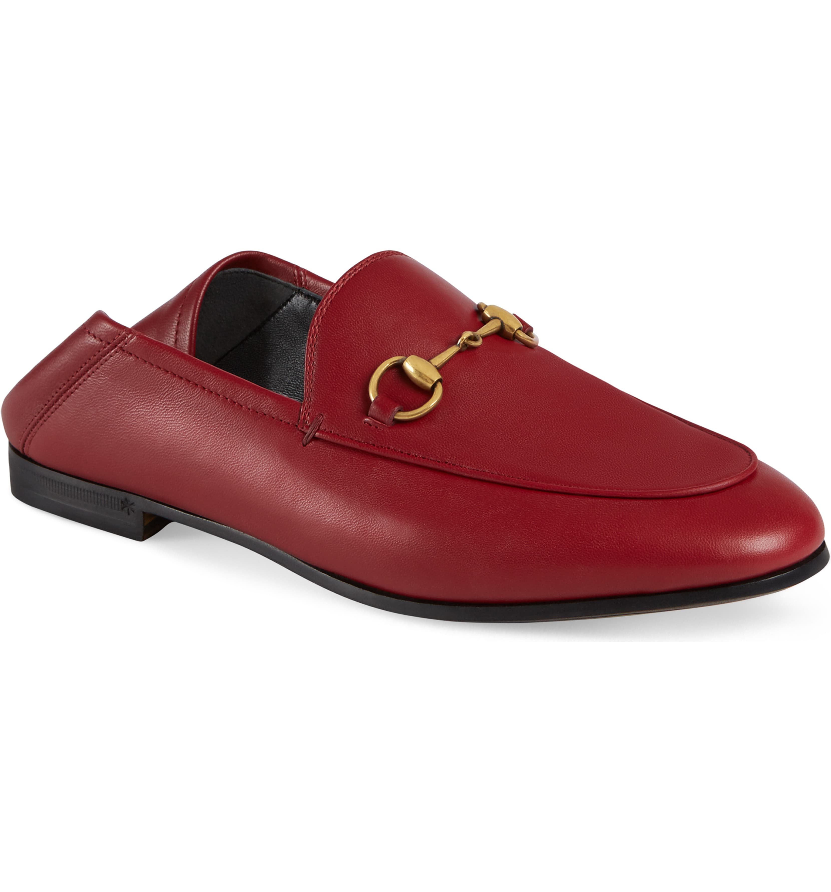 gucci red brixton loafers