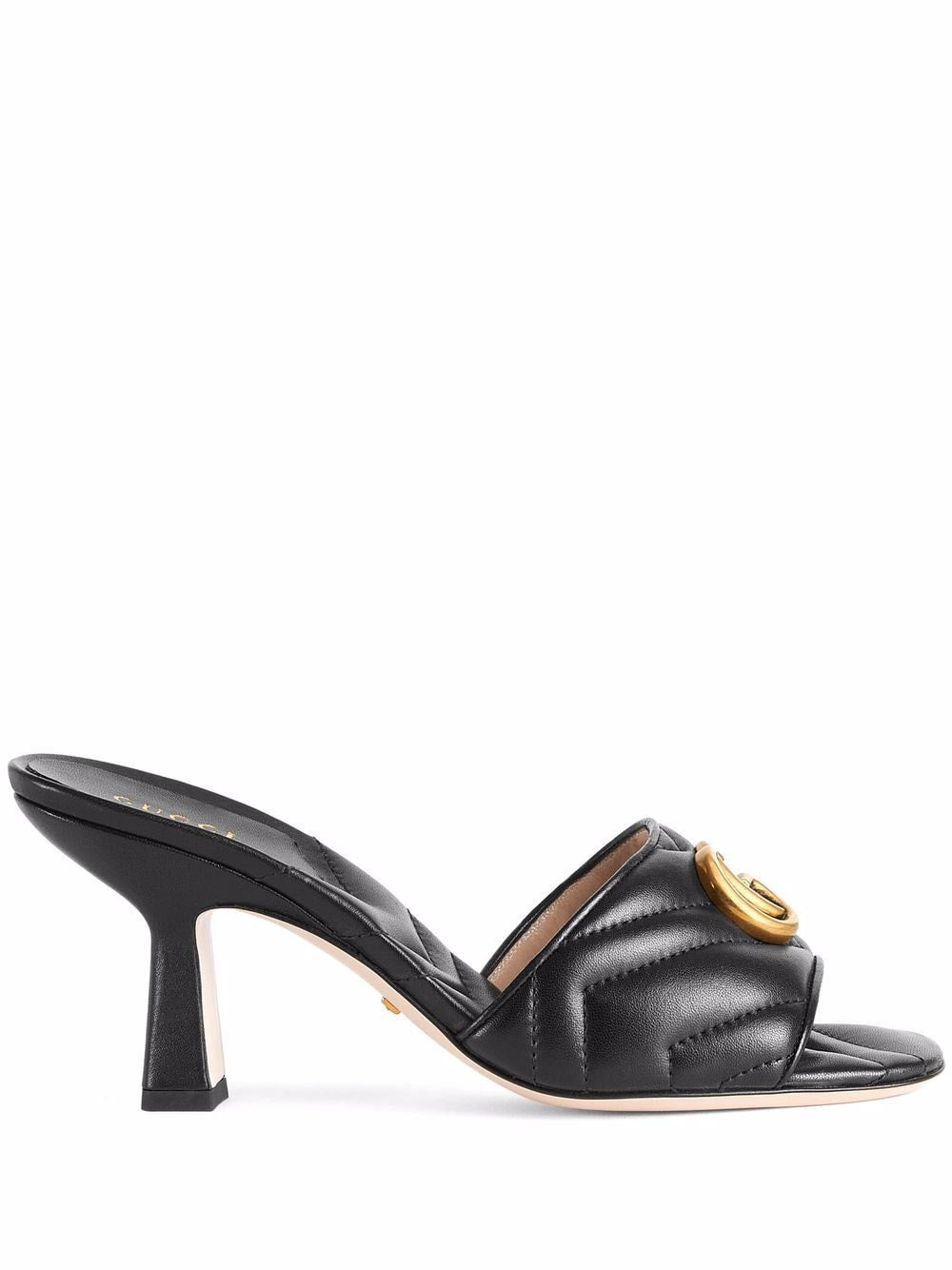 Black Kika GG-buckle Web-stripe leather sandals, Gucci