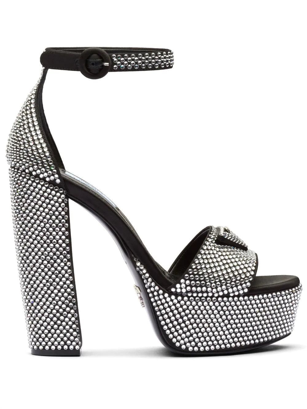 Prada 135mm crystal-studded satin platform sandals - Joseph