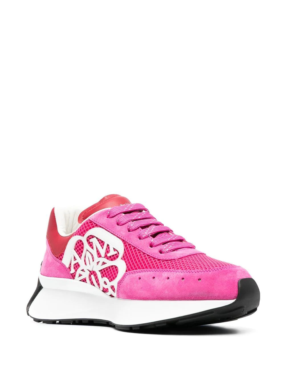 Alexander McQueen Oversized Sneakers in White Leather with Rose Sole P –  AvaMaria