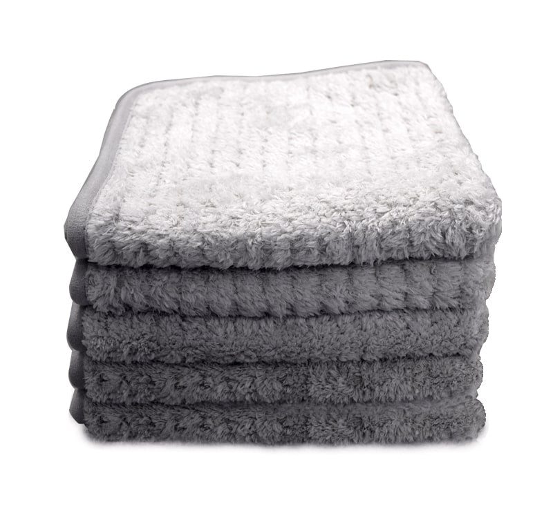 The Rag Company - Platinum Pluffle Microfiber Detailing Towels -  Professional Korean 70/30 Blend, Plush Waffle Weave, 480gsm, 16in x 16in,  Ice Grey