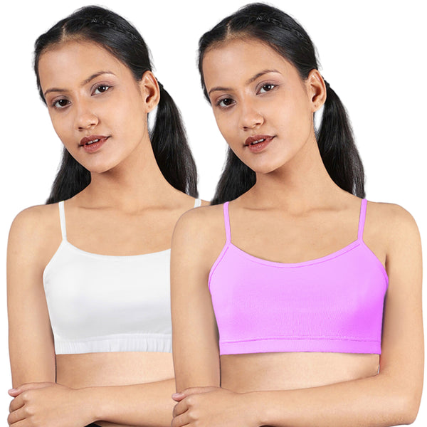 DOUBLE-LAYER THIN STRAP COTTON ATHLETIC BRAS