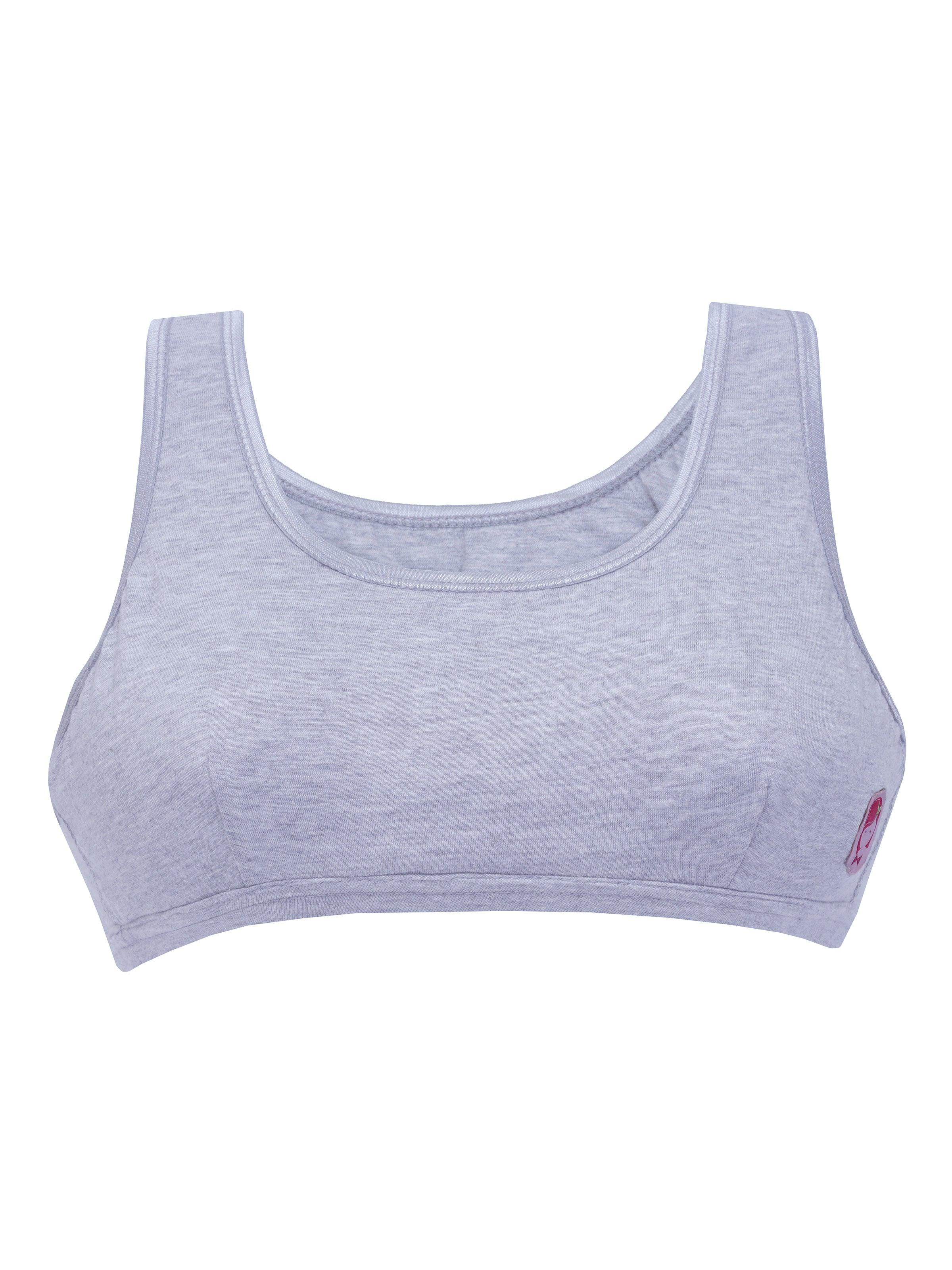 Pack of 2 Grey and White Non Padded/ Non Wired Beginner Bras For Girls ...