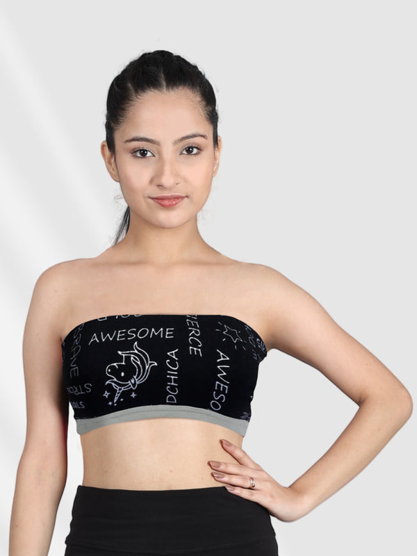 Double-layer Cotton Strapless Bra For Girls