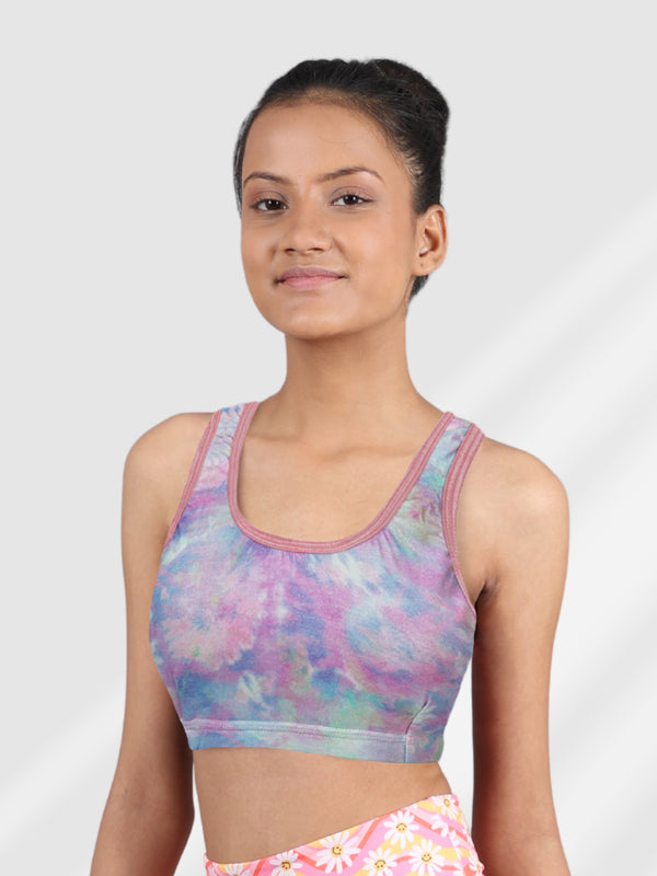 Double-layer Broad Strap Cotton Teen Sports Bra