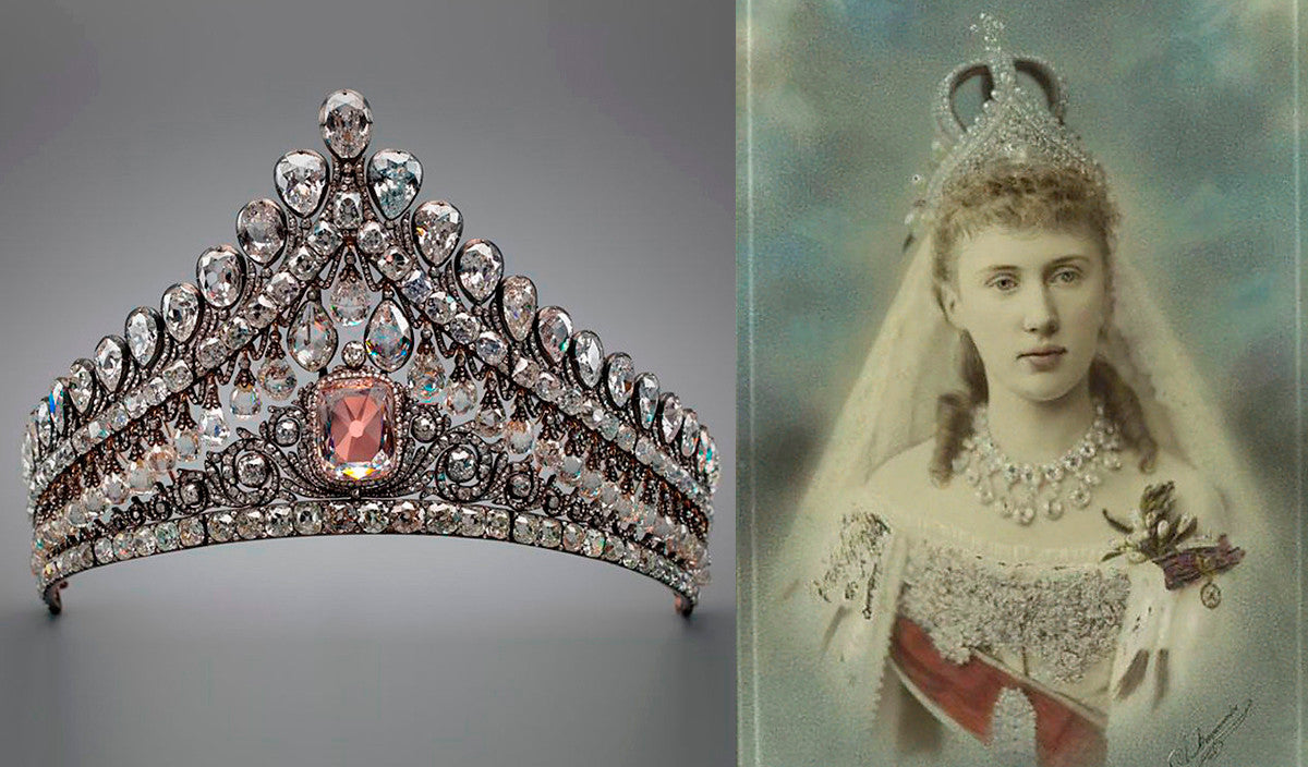 Maria Feodorovna of Russia: diadem made from pink and white diamonds 