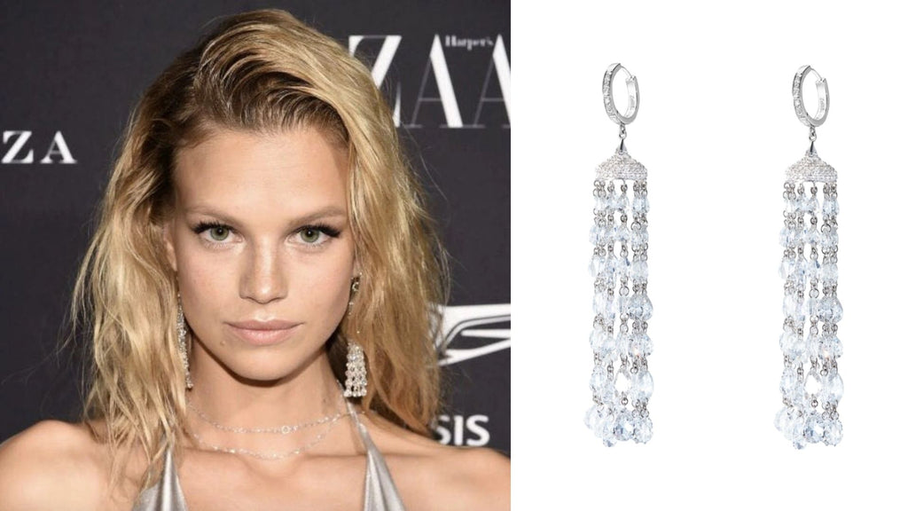 Nadine Leopold wearing 64Facets Diamond Tassel Earrings