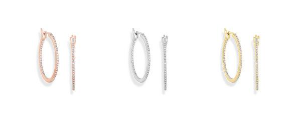 64Facets Super Thin Pave Hoop Earrings