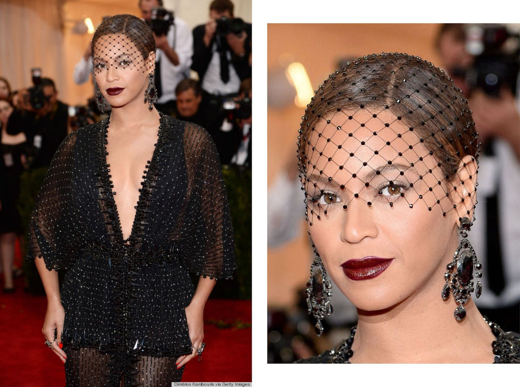 Beyonce at the Met Gala in black diamonds