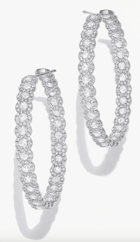 64facets diamond hoop earrings