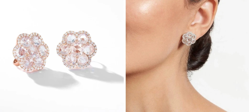 Floral diamond studs