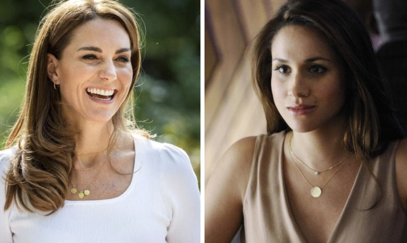 Kate Middleton and Meghan Markle layering necklaces