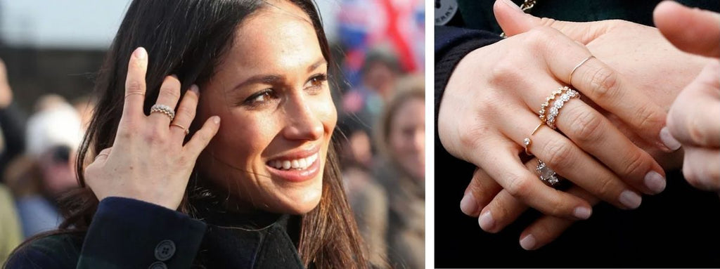 Meghan Markle stacking her rings