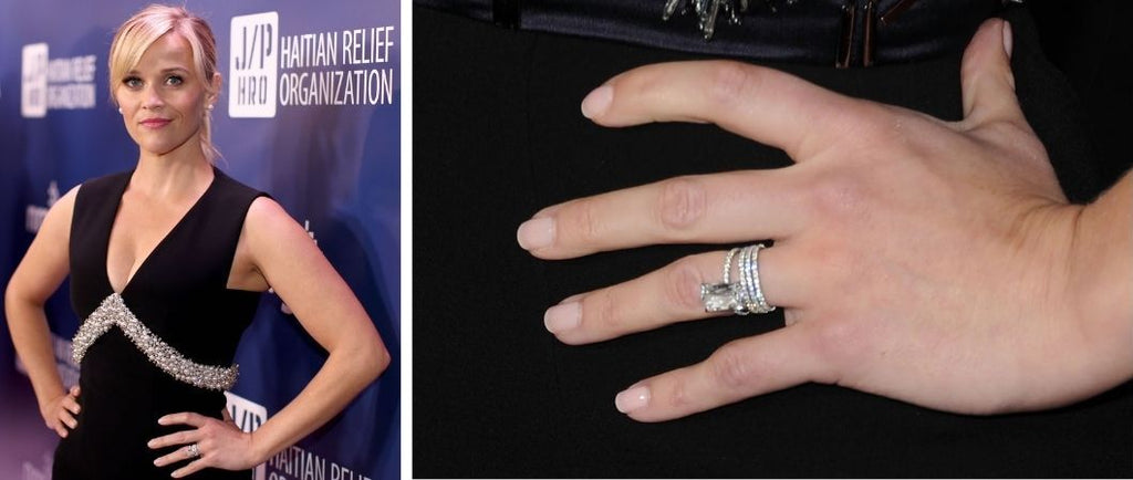 Reese Witherspoon stacking her rings