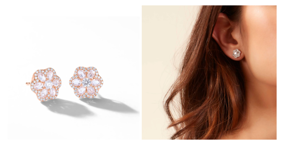 Floral Diamond Studs Large