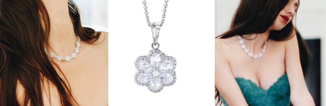 Floral Diamond Pendant Necklace