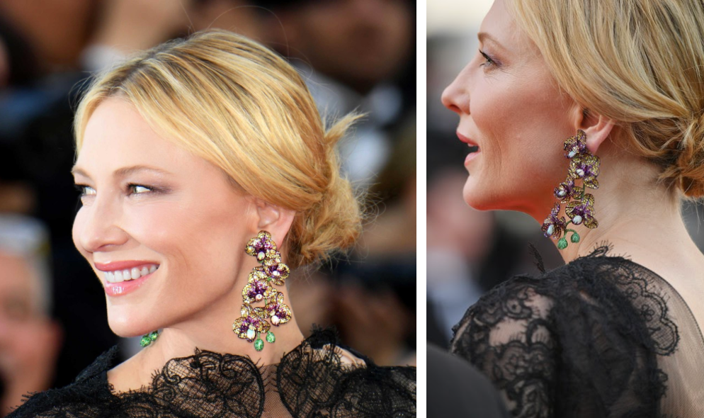 Cate Blanchett Chopard Orchid Earrings