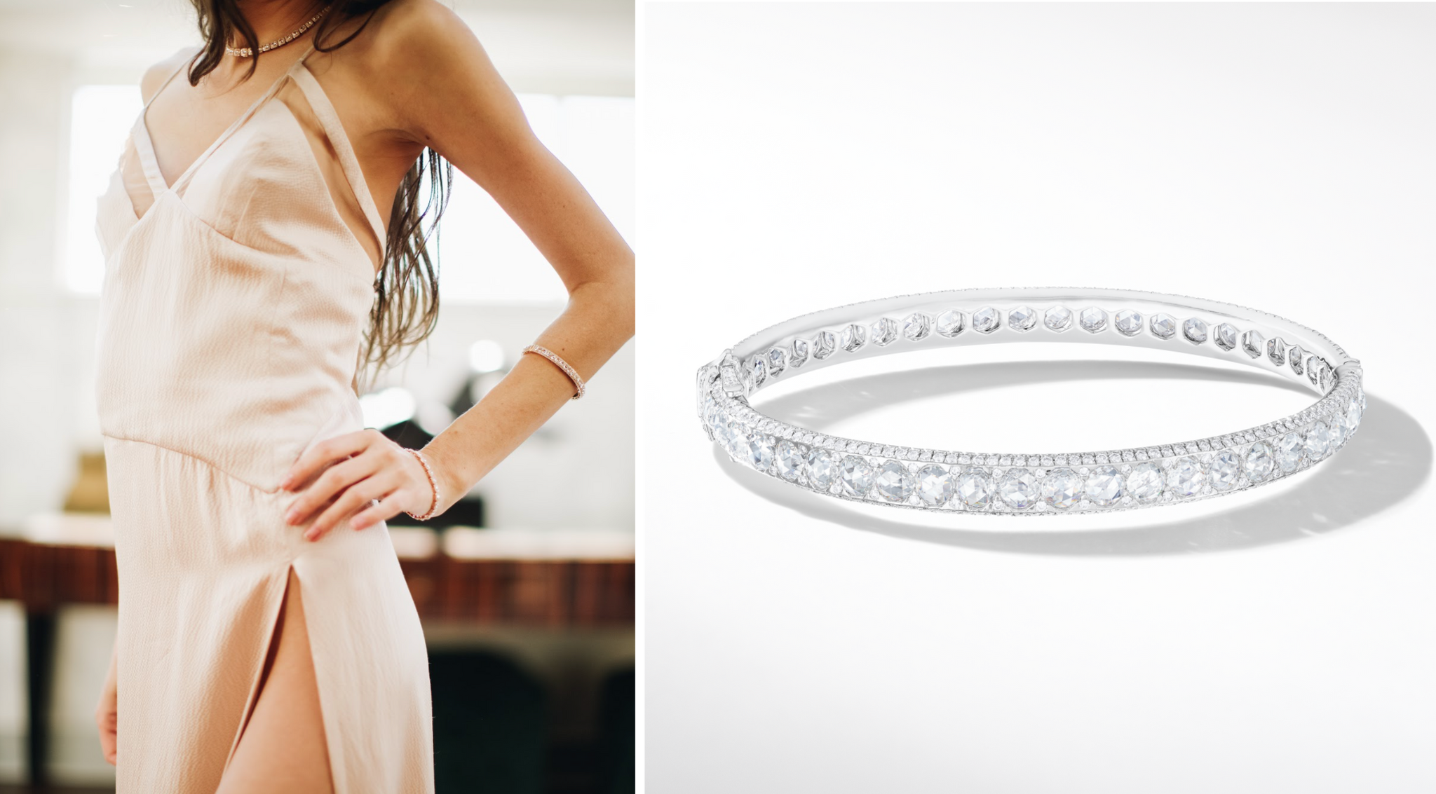 Linear Diamond Bracelet and Suzie Turner Couture