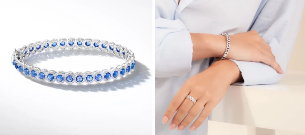 64Facets sapphire tennis bracelet