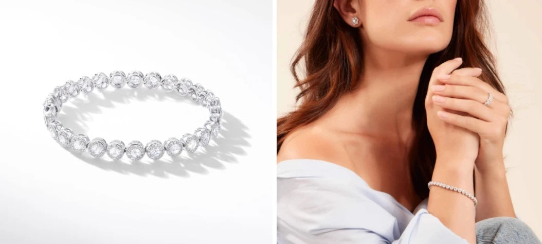 64Facets rose-cut diamond tennis bracelet