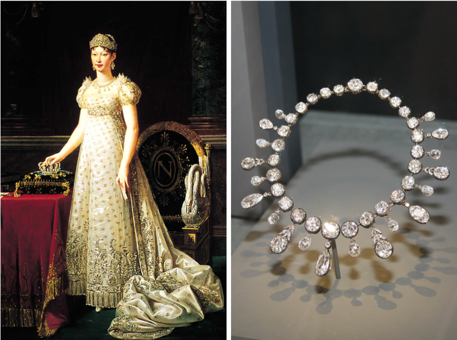 Portrait of Empress Marie Louise wearing her famous Briolette necklace