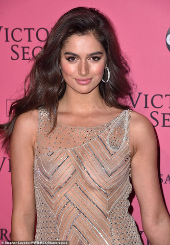 Maia Cotton at Victoria Secret Fashion Show after party in NYC wearing 64Facets diamond hoop earrings