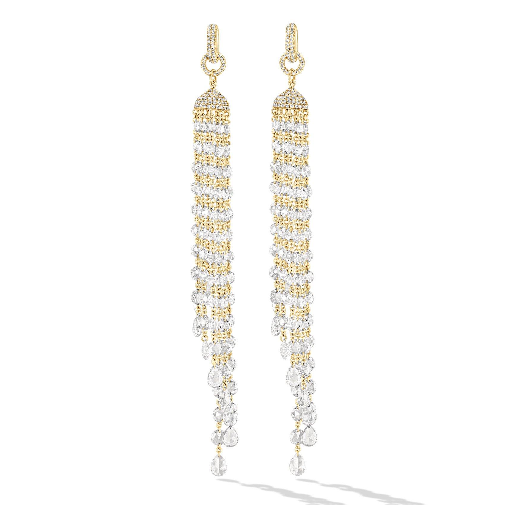 diamond tassel earrings