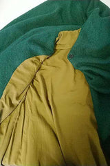 Inside of finished Genevieve coat, showing the lining attached to the facing.