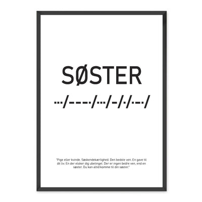 Søster plakat - den personlige gave – Homedec.dk