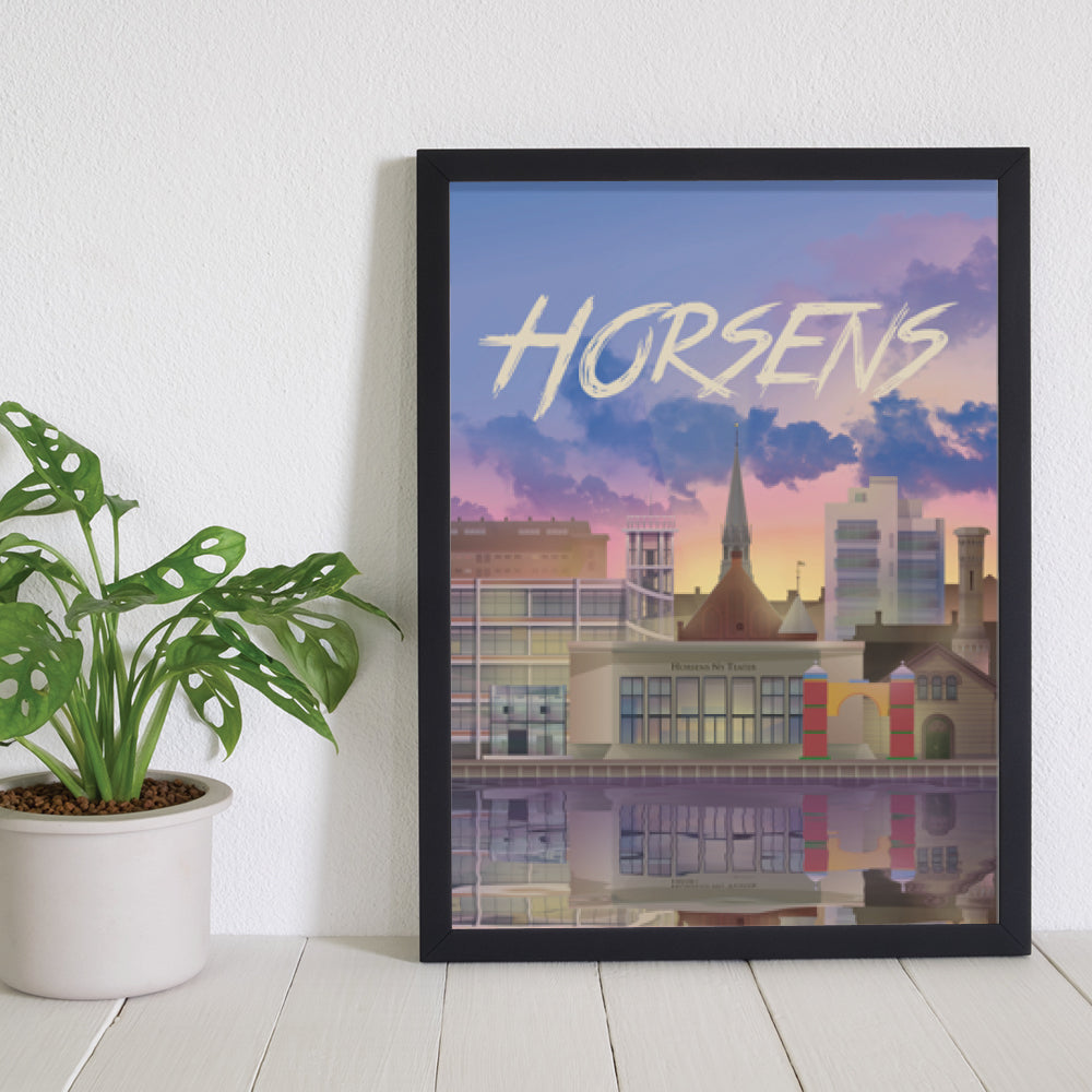 Horsens byplakat illustration af Martin Rahr – Homedec.dk